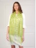 Sequined Flower Mesh Scarf W/ Fringe